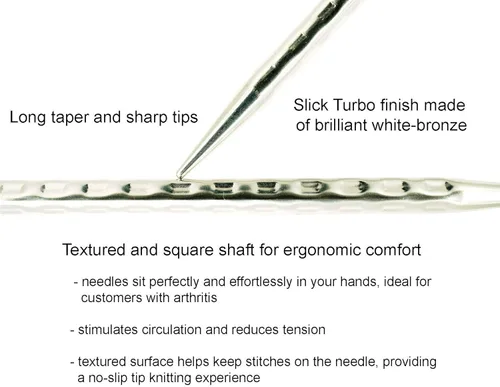 Vista 4 de addi FlexiFlips - Aguja de tejer de doble punta DPN ergonómica cuadrada de 12 pulgadas (7.9 in) (juego de 3) US 0 (0.079 in) DPN, acabado