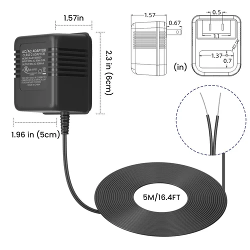 Vista 4 de Adaptador de corriente de 18 V para timbre de video para timbre de video Ring y timbre de video Ring 2 y timbre de video Ring Pro, cargador continuo