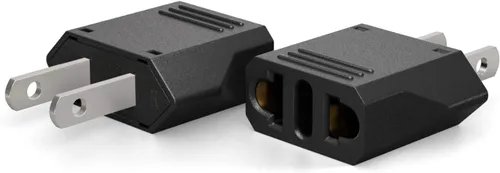 Unidapt Adaptador de enchufe de viaje de EE. UU., Canadá y México, adaptador de enchufe europeo a estadounidense, adaptadores de salida universales,