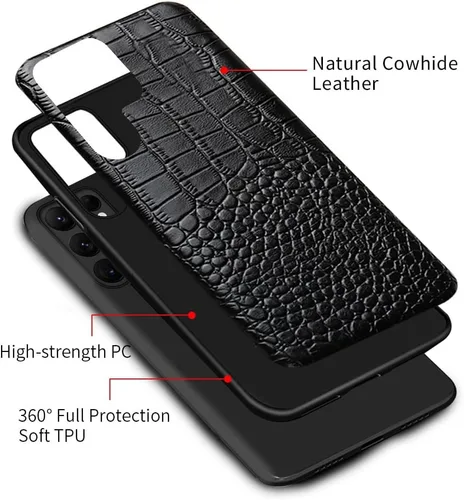 Vista 2 de Funda de piel con diseño de cocodrilo 3D para Samsung Galaxy S21 S22 Ultra S21 S20 FE S9 S10 S22 Plus Note 20 10 A53 A51 A52 A52S 5G A71 A32, azul