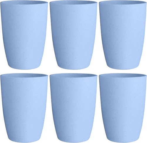 Vista 15 de LuckyZone Vaso reutilizable de paja de trigo (12 onzas), juego de vasos irrompibles para el hogar y al aire libre, vaso apto para lavavajillas, sin