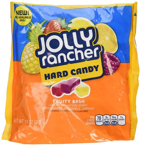 Vista 6 de Jolly Rancher Caramelos duros surtidos sabor frambuesa azul, manzana verde, sandía, cereza, uva, 2 libras