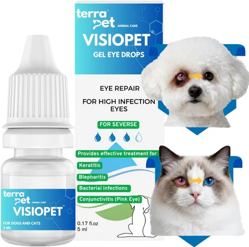 Visiopet - Gotas para ojos para mascotas, gotas para los ojos para perros y gatos, tratamiento de infección de ojos de perro recomendado por