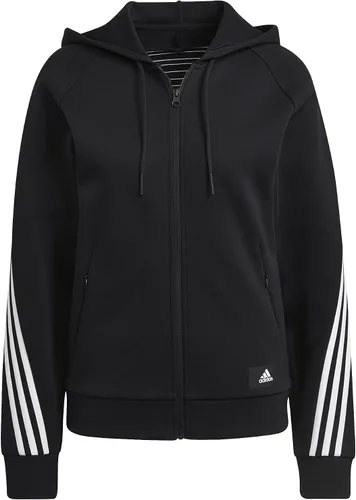 Vista 3 de adidas Sportswear Future Icon - Camiseta deportiva con capucha de 3 rayas para mujer, Negro