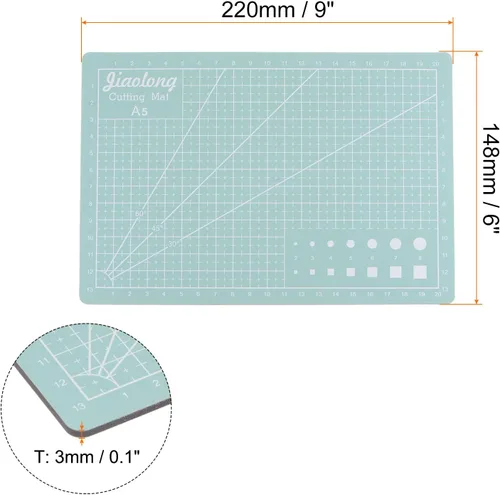 Vista 2 de HARFINGTON 2 alfombrillas de corte autorreparables A5 de 9 x 6 pulgadas, tabla de cortar de doble cara para manualidades, trabajo de arte, corte