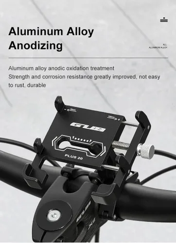 Vista 2 de GUB PLUS20 extendido garras bicicleta motocicleta teléfono titular una llave ajustar aluminio bicicleta manillar montaje impermeable teléfono