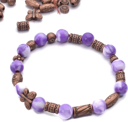 Vista 7 de BronaGrand 3.53 oz (alrededor de 150-200 piezas) cuentas espaciadoras de cobre antiguo, espaciadores de cuentas, accesorios para pulseras, collares