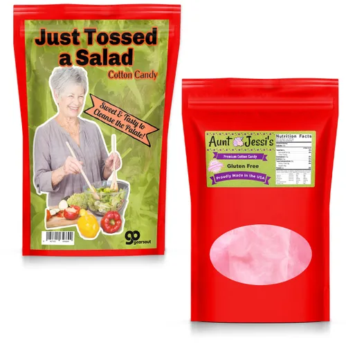 Vista 8 de JUST TOSSED A SALAD - Algodón de azúcar gourmet – 1 onza – Sabor fresa – Sin gluten – Fabricado en los Estados Unidos