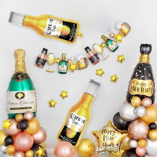 Vista 4 de 6 globos de cerveza, enormes globos de botella de cerveza Coro na Beer para decoración de fiesta de cumpleaños temática de cerveza para hombre