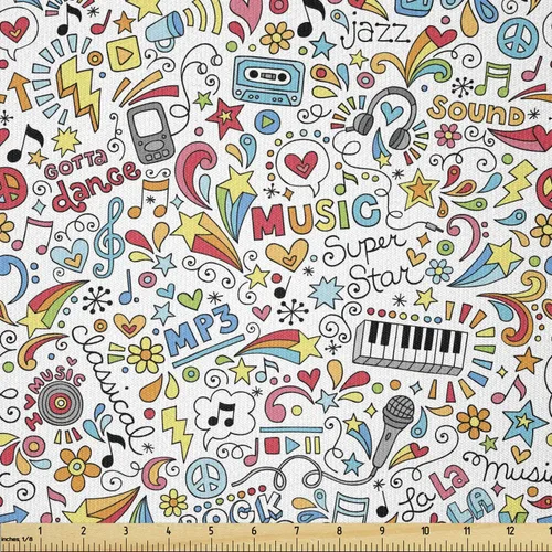 Vista 134 de Lunarable Tela de superhéroe de The Yard, expresiones retro de cómics humor, caricatura, Scream Crash Pow, tela de microfibra para artes y Amarillo