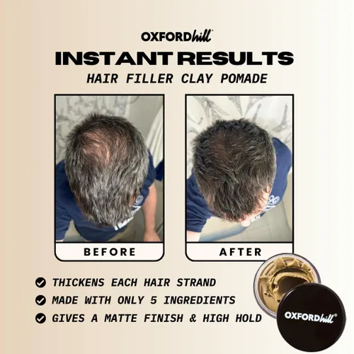 Vista 3 de Pomada de arcilla texturizada, arcilla para el cabello con acabado mate prémium para hombres, pomada 100% natural y orgánica de cinco ingredientes