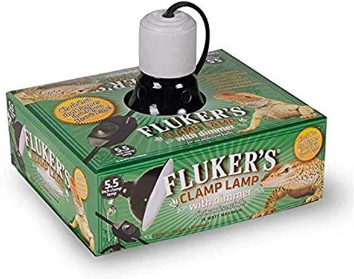 Fluker's Repta-Clamp Lámpara Cerámica con Interruptor de Intensidad Regulable, 5.5 pulgadas