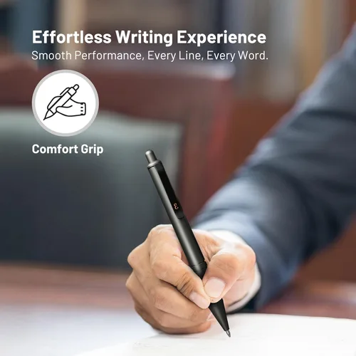 Vista 2 de Everyman Grafton Gunmetal Mini Click Recargable de 0.7mm con Bolígrafo de Gel Bolígrafo Compacto de Aluminio con Empuñadura Ranurada Profunda