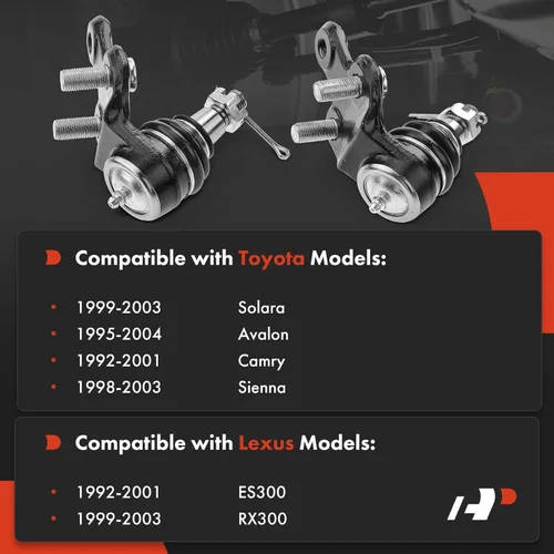 Vista 2 de A-Premium 2 rótulas delanteras inferiores, compatibles con Toyota Camry 1992-2001, Sienna 1998-2003, Avalon 1995-2004, Solara 1999-2003, Lexus RX300