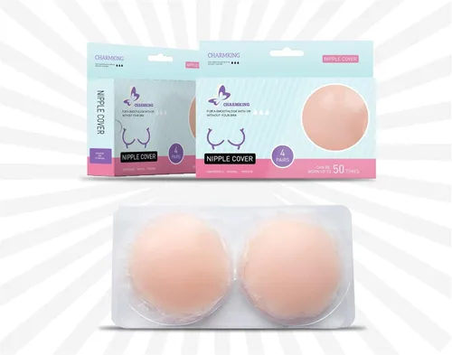 Vista 6 de 4 8 pares de cobertores de silicona para pezón, reutilizables, redondas, invisibles