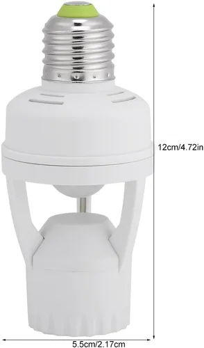 Vista 8 de Toma de luz con sensor de movimiento PIR, soporte de bombilla de tornillo E27 LED PIR sensor de movimiento infrarrojo interruptor de lámpara