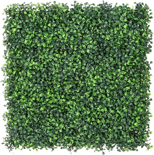 Sunnyglade 12 piezas de paneles de madera artificiales de 10 x 10 pulgadas, planta de seto tipo arbusto, pantalla de privacidad con protección