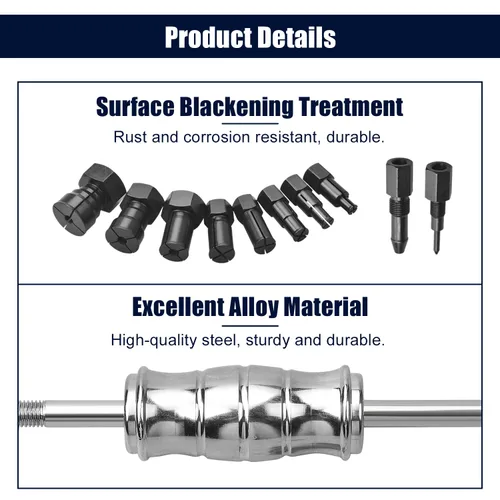 Vista 8 de LainKeen Juego de 12 piezas de extractor de rodamientos en agujeros ciegos, kit de extractor de rodamientos internos, juego de extractor