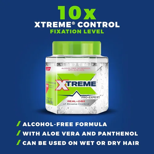 Vista 4 de Xtreme - Gel profesional para peinar el cabello, transparente, nivel de fijación de control 10X, 8.81 onzas, paquete de 3