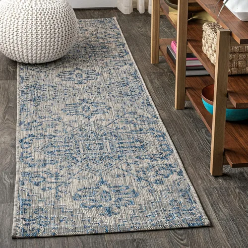 Vista 21 de JONATHAN Y SMB105D-28 - Alfombra pasillo Estrella con medallón bohemio tejido texturizado interior/exterior, estilo costero rústico glamuroso, fácil