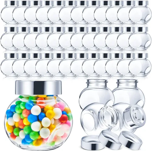 Umigy Mini tarros de vidrio con tapas de 1.7 onzas, pequeños tarros de cristal con tapas para regalos, regalos de boda, especias, miel, azúcar,
