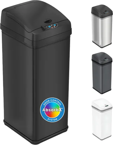 Vista 11 de iTouchless PUEDE DE BASURA AUTOMÁTICO DE 13 GALONES CON FILTRO DE ABSORTE DE OLOR Y BLOQUEO DE LA TAPA, PINDADOR DE BASURA DE COCINA DE SENSOR, negro