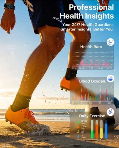 Vista 2 de Reloj inteligente con Alexa integrado, pantalla táctil HD de 1.83 pulgadas, rastreador de actividad física con llamadas Bluetooth, más de 120 modos