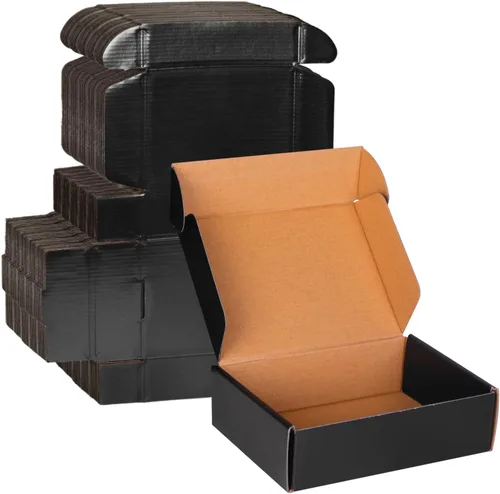 Vista 6 de Cajas de cartón corrugado marrón - 4"x4"x2", paquete de 30 cajas pequeñas de envío para correo y embalaje