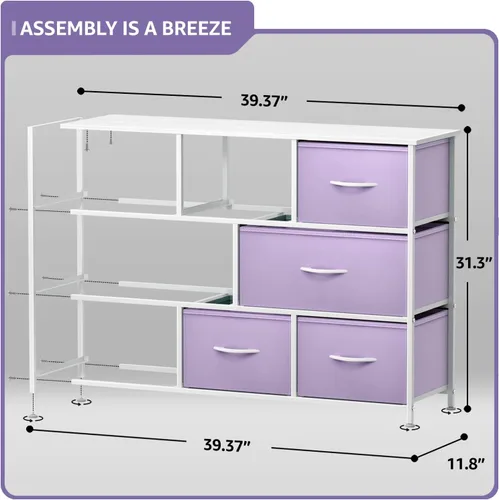 Vista 99 de Sorbus Cómoda con 8 cajones - Mueble para almacenar ropa para niño, para dormitorio, pasillo, clóset, oficina – Marco de acero, parte superior