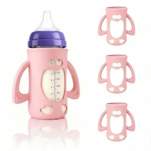 Vista 7 de Paquete de 3 fundas de silicona para botellas de vidrio Lansinoh de 8 oz