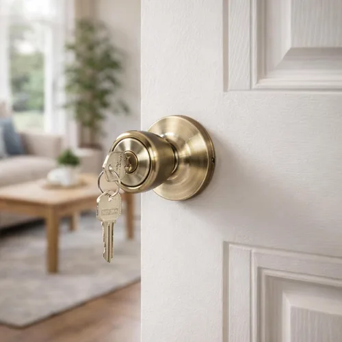 Vista 4 de Design House 728345 - Pomo universal con llave para puerta de entrada de 6 vías (latón envejecido)