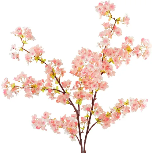 FiveSeasonStuff Tallos de seda de flor de cerezo real Touch, flores artificiales para decoración del hogar, bodas y eventos (ruborizante, rosa
