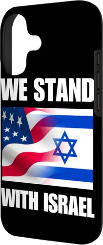Vista 2 de American Flag Israel Flag We Stand for Israel Men and Women Case for iPhone 17