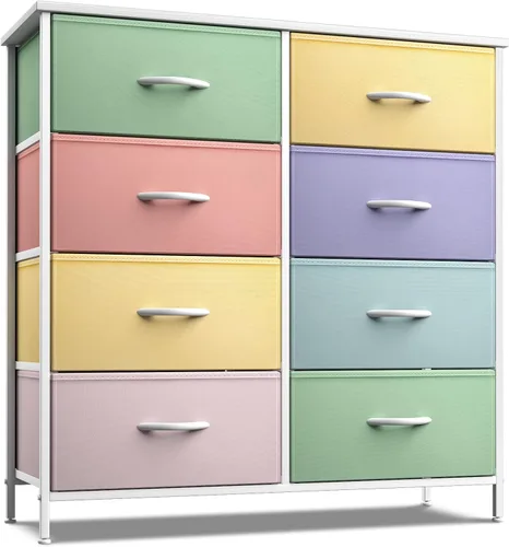 Sorbus - Cómoda para niños con 8 cajones: mueble de almacenamiento en torre para dormitorio, pasillo, armario, organización de oficina, marco de