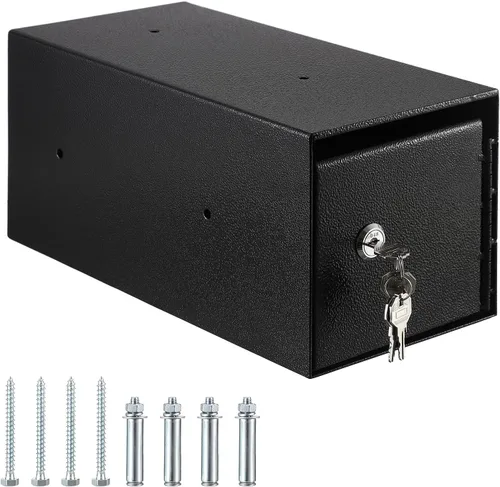 Caja de acero aleado de 0.079 pulgadas para el hogar, caja fuerte de dinero con ranura a prueba de manipulaciones, caja fuerte de montaje en pared