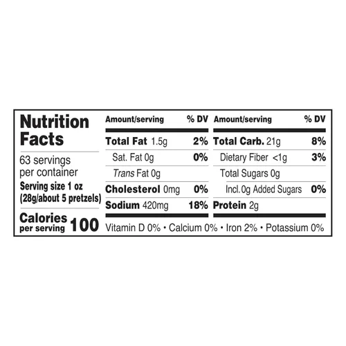 Vista 2 de Utz Especialidades de Pretzels de Masa Fermentada, Original, Barril de 63 oz., Clásico Nudo de Pretzel con Rico Sabor a Masa Fermentada, Envase