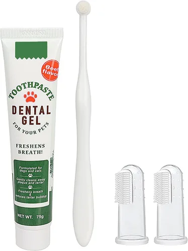 Vista 10 de Kit de pasta de dientes para mascotas, limpieza de dientes de perro, limpieza de dientes de gato, kit de cuidado dental para mascotas, reduce