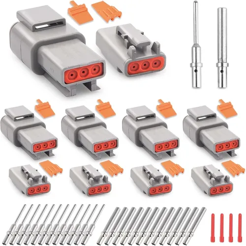 Vista 12 de JRready ST6461 Kit de conectores Deutsch DTM - Conectores DTM de 2, 3, 4, 6 pines, tamaño 20# Contactos sólidos 20-22AWG, herramienta de engaste