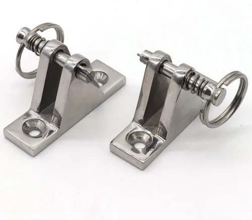 Vista 5 de Paquete de 2 bisagras de cubierta superior Bimini con pasadores extraíbles, acero inoxidable 316