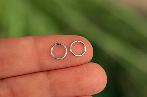 Vista 84 de Aretes de aro de oro de plata – Aretes de aro para mujer, dos piezas de aros de plata fina rellenos de oro, aro de hélice, anillo de tragus, aro