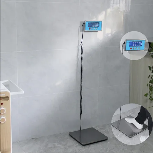 Vista 5 de Báscula de envío de 440 libras con alta precisión, báscula postal de acero inoxidable resistente con sujeción/tara, báscula de envío digital