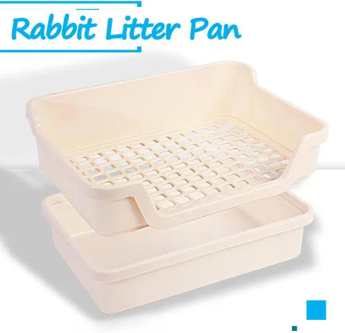 Vista 9 de Hamiledyi Caja de arena extra grande para conejos, inodoro de esquina para mascotas, entrenador de orinal para animales pequeños, bandeja de arena