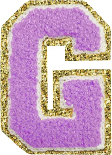 Vista 119 de Parches de letras con plancha, 3 piezas de letras de chenilla para chaquetas, parches de letras universitarias, parches de letras de Letterman
