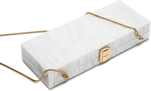 Vista 2 de Bolso de mano de acrílico para mujer, bolso de mano de acrílico de perlas largas para cenas, fiestas, bodas, iPhone