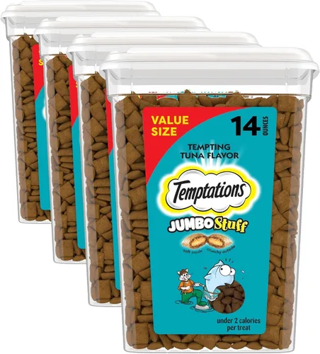 Vista 14 de Temptations Jumbo Stuff - Golosinas crujientes y suaves para gatos, sabor atún tentador, bolsa de 2.5 onzas (paquete de 12)