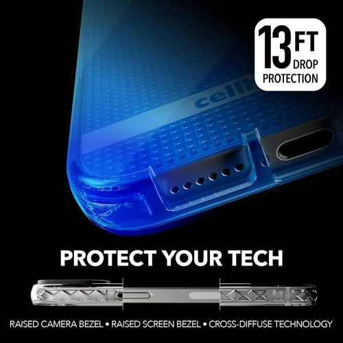 Vista 3 de cellhelmet Altitude X Series - Funda para iPhone 13 Pro Max, como se ve en Shark Tank, en paquete al por menor, color azul