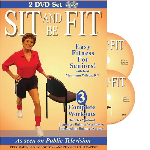 Sit & Be Fit Diabetes & Balance Workouts Senior Chair Fitness Exercise Award-Winning Set, Stretching, Aerobics, Strength Training, and Balance.
