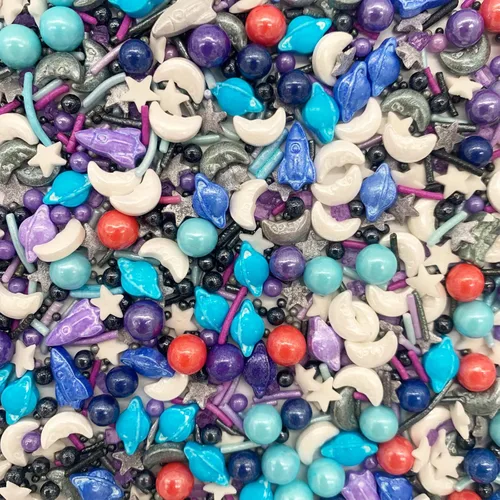 Vista 2 de Galaxy Stars Universe Sugar Sprinkles - Decoración comestible para tartas, galletas, cupcakes, helado, dona, decoración para tartas, 3.4 onzas