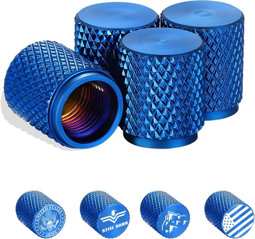 Vista 8 de STEEL HAWK Tapas de válvula de neumático de acero inoxidable con grabado CNC de precisión, resistentes al óxido, fugas y polvo con sello de junta