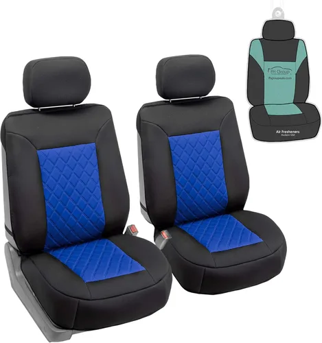 Vista 11 de FH Group Funda de Asiento de Coche - Paquete de 2 Fundas de Asiento para Coches, Camiones, SUV, Cojines de Asiento de Coche Neosupreme Beige Negro